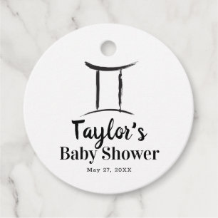 GEMINI Twins Astrology Zodiac Sign Baby Shower Favour Tags