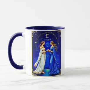 Gemini Twins Beneath a Starry Sky Mug
