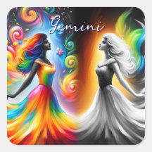 Gemini Twins Colour & Black and White Horoscope