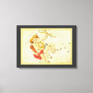 Gemini Twins Vintage Constellation Urania's Mirror Canvas Print