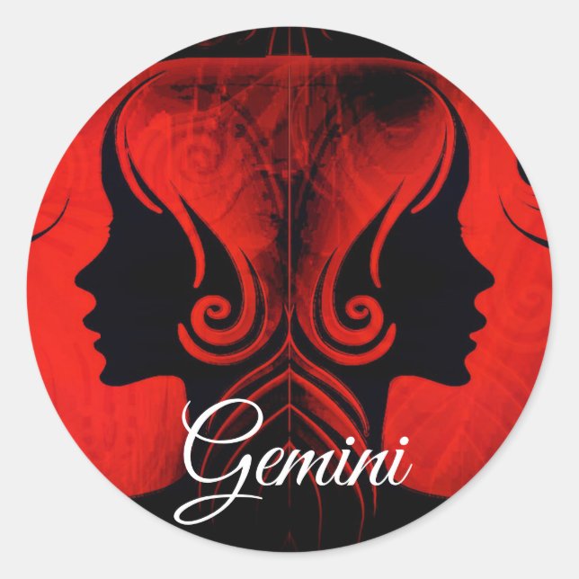 Gemini Twins Zodiac Horoscope Sign Stickers (Front)