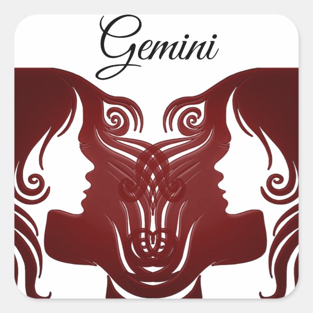 Gemini Twins Zodiac Horoscope Sign Stickers (Front)