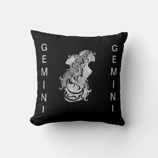 Gemini Twins Zodiac June Horoscope Throw Pillow (Front)