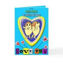 Gemini Valentine/Zodiac Card.