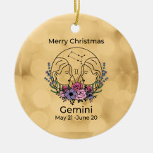 Gemini Vintage Inspired Christmas Ornament
