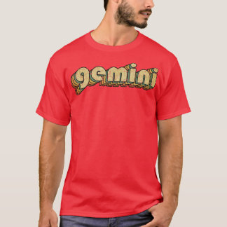 Gemini Vintage Rainbow Typography Style 70s T-Shirt