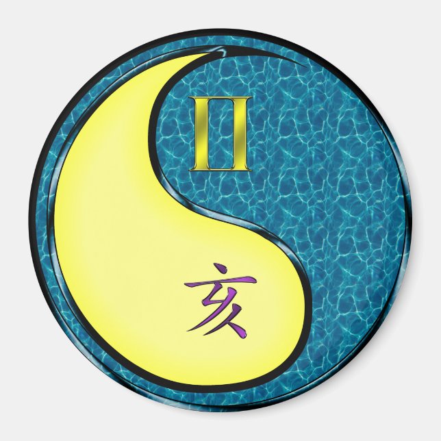 Gemini & Water Boar Magnet (Front)