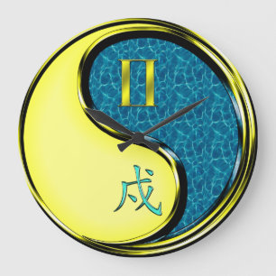 Gemini & Water Dog Large Clock
