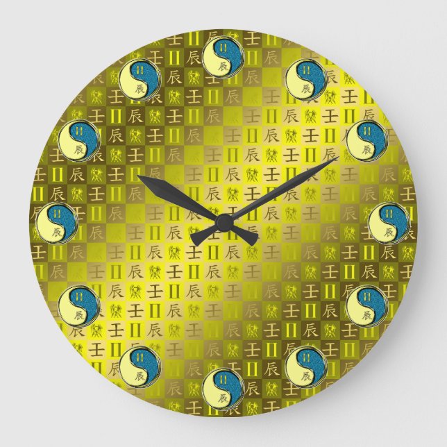 Gemini & Water Dragon Large Clock (Front)
