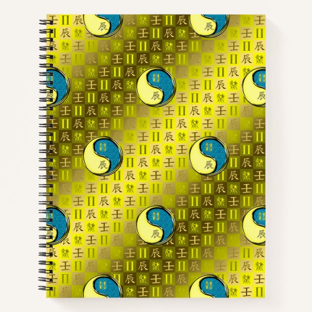 Gemini & Water Dragon Spiral Notebook (Front)
