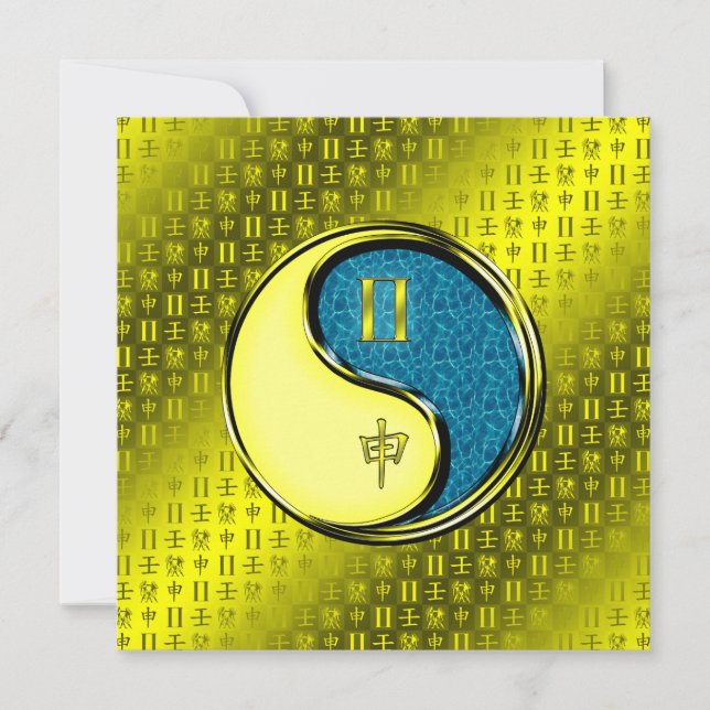 Gemini & Water Monkey Card (Front)