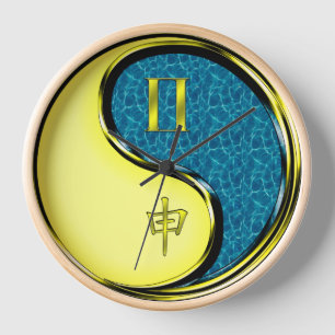 Gemini & Water Monkey Clock