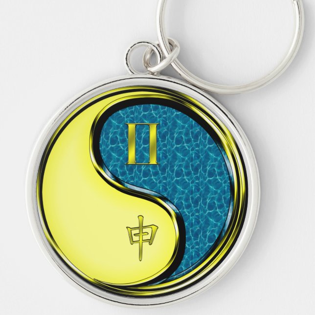 Gemini & Water Monkey Keychain (Front)