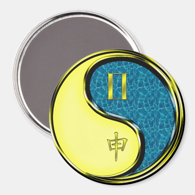 Gemini & Water Monkey Magnet (Front/Back)