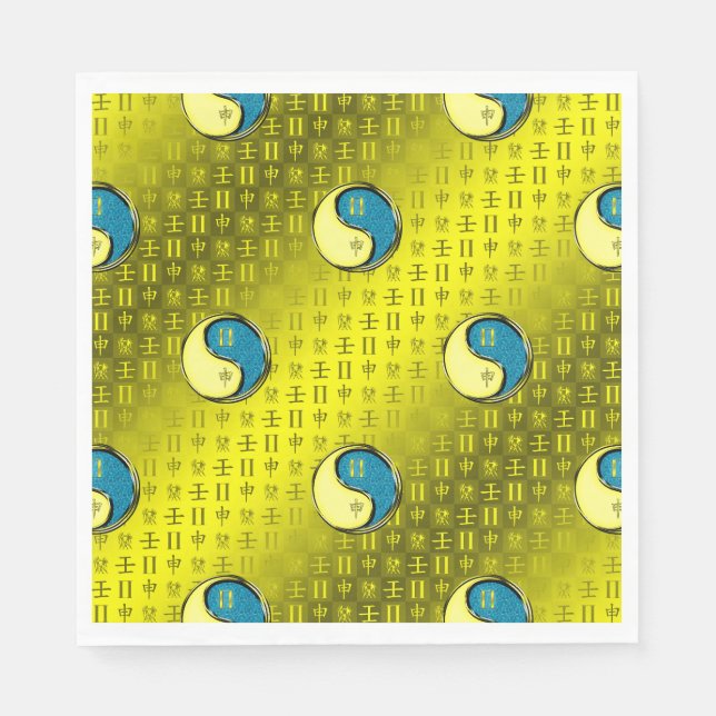 Gemini & Water Monkey Napkin (Front)