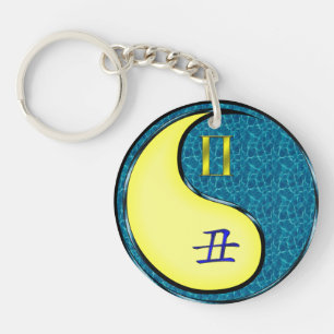 Gemini & Water Ox Keychain