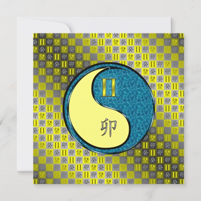 Gemini & Water Rabbit Card (Front)