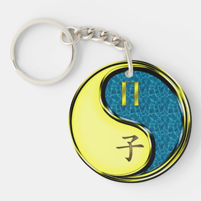 Gemini & Water Rat Keychain (Front)