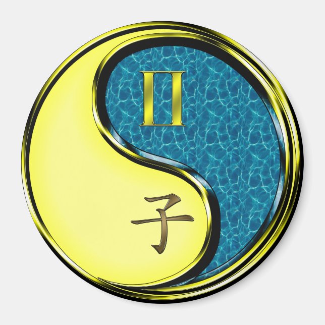 Gemini & Water Rat Magnet (Front)