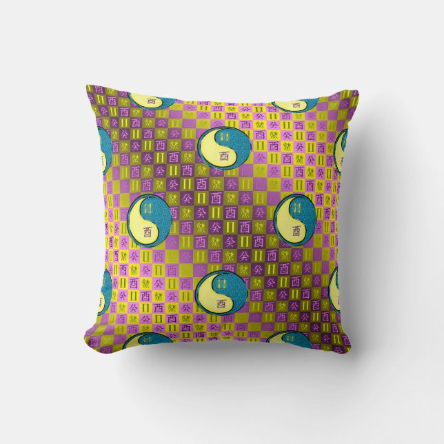 Gemini & Water Rooster Throw Pillow (Front)