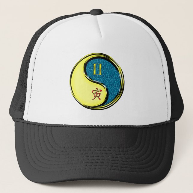 Gemini & Water Tiger Trucker Hat (Front)