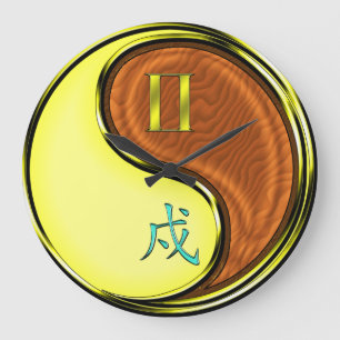 Gemini & Wood Dog Large Clock