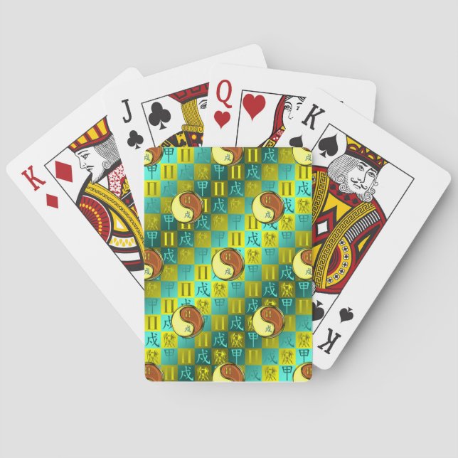 Gemini & Wood Dog Playing Cards (Back)