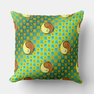 Gemini & Wood Dog Throw Pillow