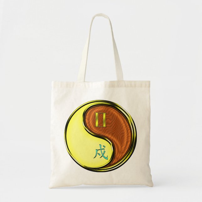 Gemini & Wood Dog Tote Bag (Front)