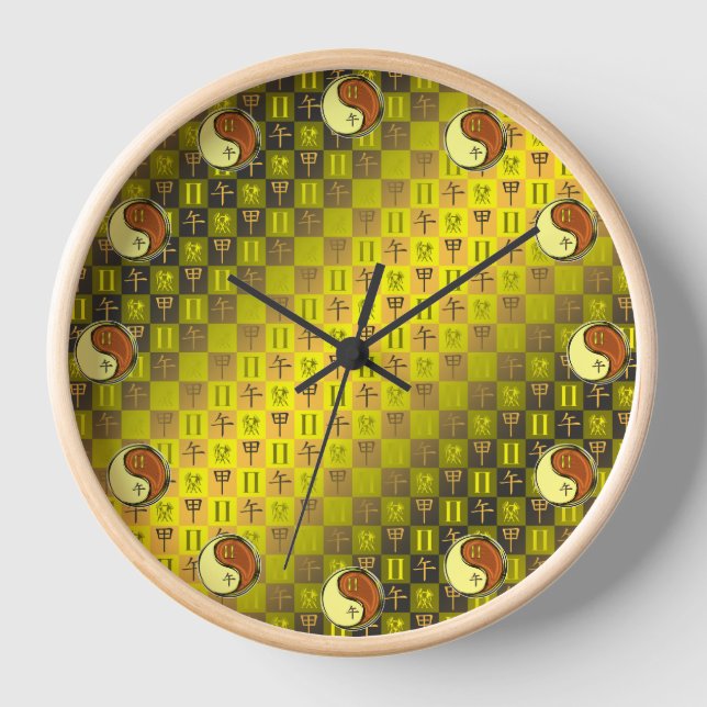 Gemini & Wood Horse Clock (Front)