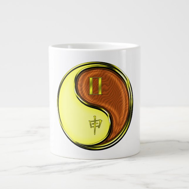 Gemini & Wood Monkey Large Coffee Mug (Front)