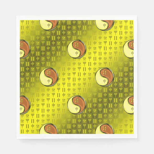 Gemini & Wood Monkey Napkin (Front)
