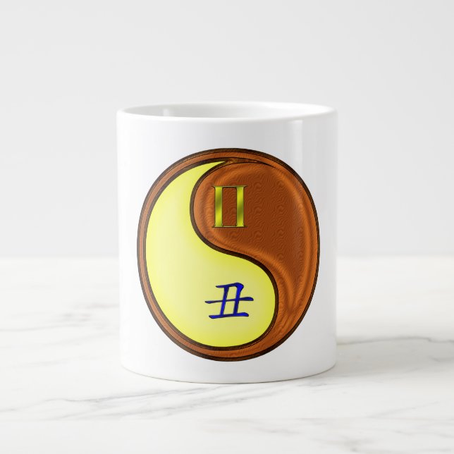 Gemini & Wood Ox Large Coffee Mug (Front)