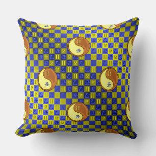 Gemini & Wood Ox Throw Pillow