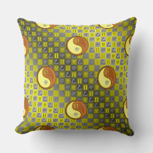 Gemini & Wood Rabbit Throw Pillow
