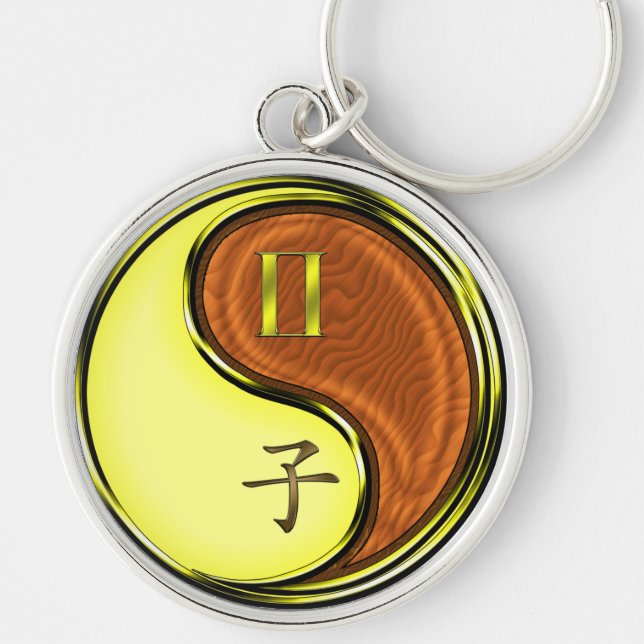 Gemini & Wood Rat Keychain (Front)