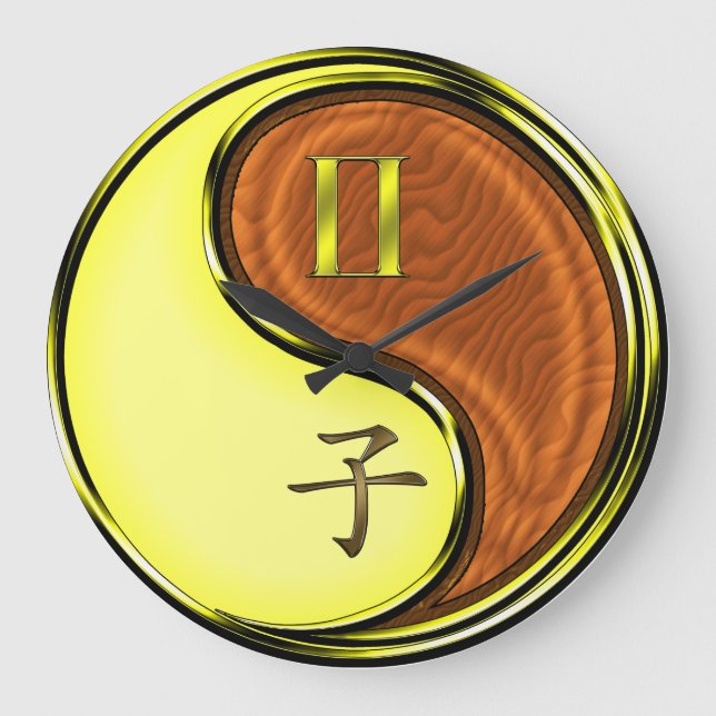 Gemini & Wood Rat Large Clock (Front)