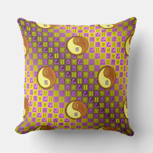 Gemini & Wood Rooster Throw Pillow
