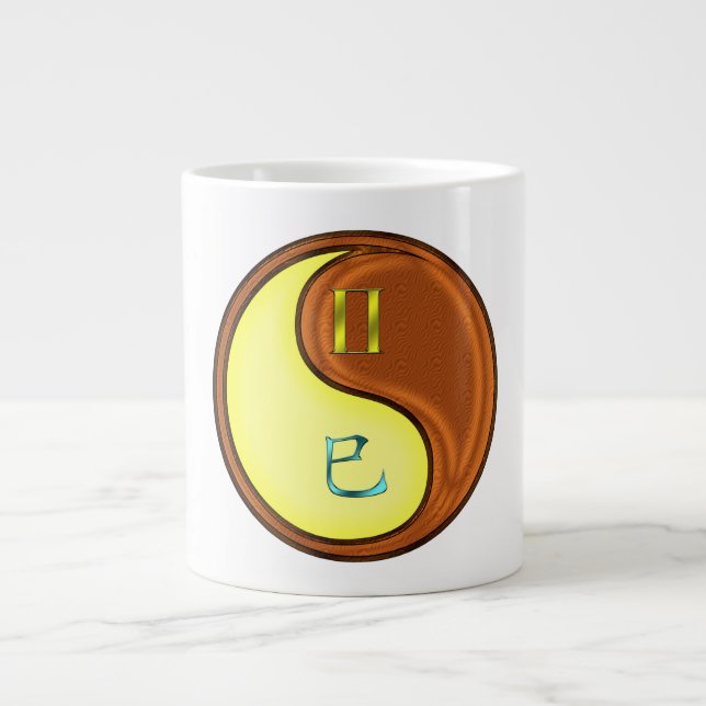 Gemini & Wood Snake Large Coffee Mug (Front)