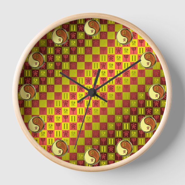 Gemini & Wood Tiger Clock (Front)