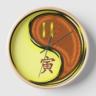 Gemini & Wood Tiger Clock