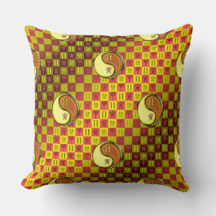 Gemini & Wood Tiger Throw Pillow