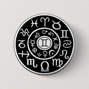 Gemini Zodiac 2 Inch Round Button