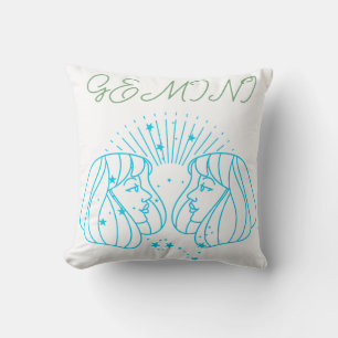 Gemini Zodiac:Artistic Astrology Gift for Air Sign Throw Pillow