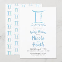 Gemini Zodiac Astrology Blue May June Baby Shower