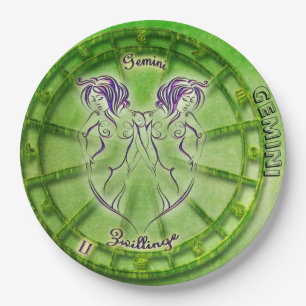 Gemini Zodiac Astrology design Paper Plate