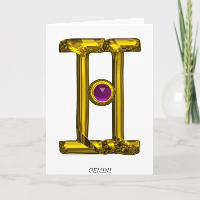 GEMINI Zodiac Birthday Card (Front)