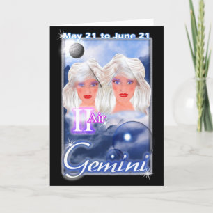 Gemini Zodiac birthday card