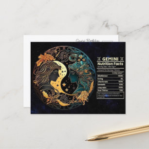 Gemini Zodiac Birthday Postcard