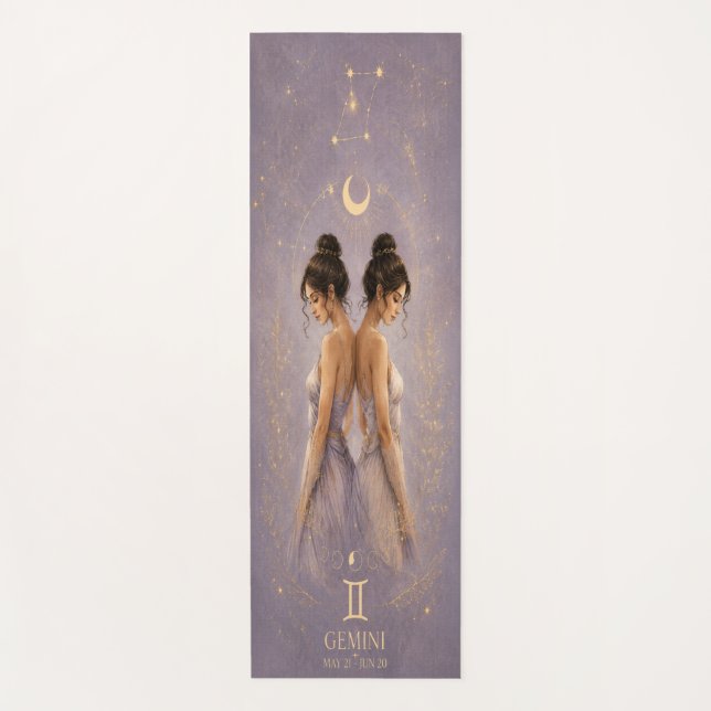 Gemini Zodiac Celestial Yoga Mat (Front)